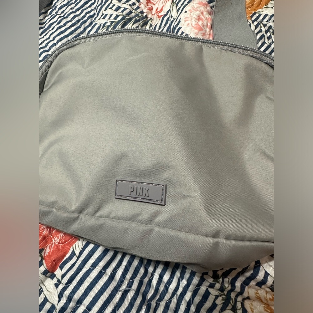 Victoria’s Secret PINK belt bag. Gray, stretchy strap.